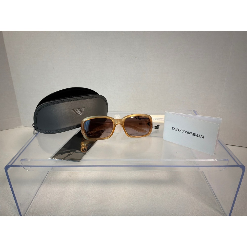 Emporio Armani Sunglasses Womens OS Amber Rectangular Gradient Designer Shades